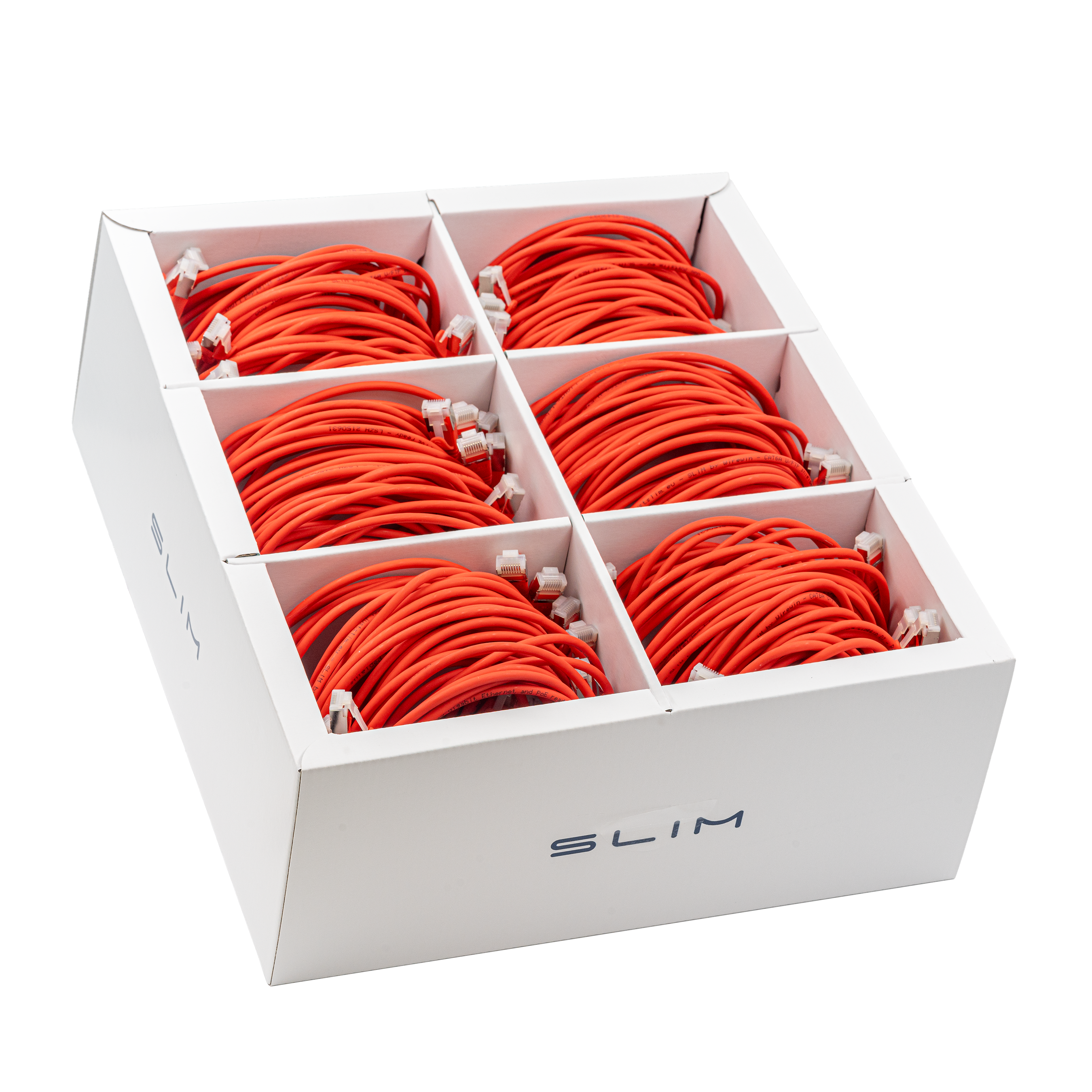 SLIM Patchkabel: 3m, rot, 36-Pack Cat.6A, U/FTP, LSOH, Klinke unbrechbar