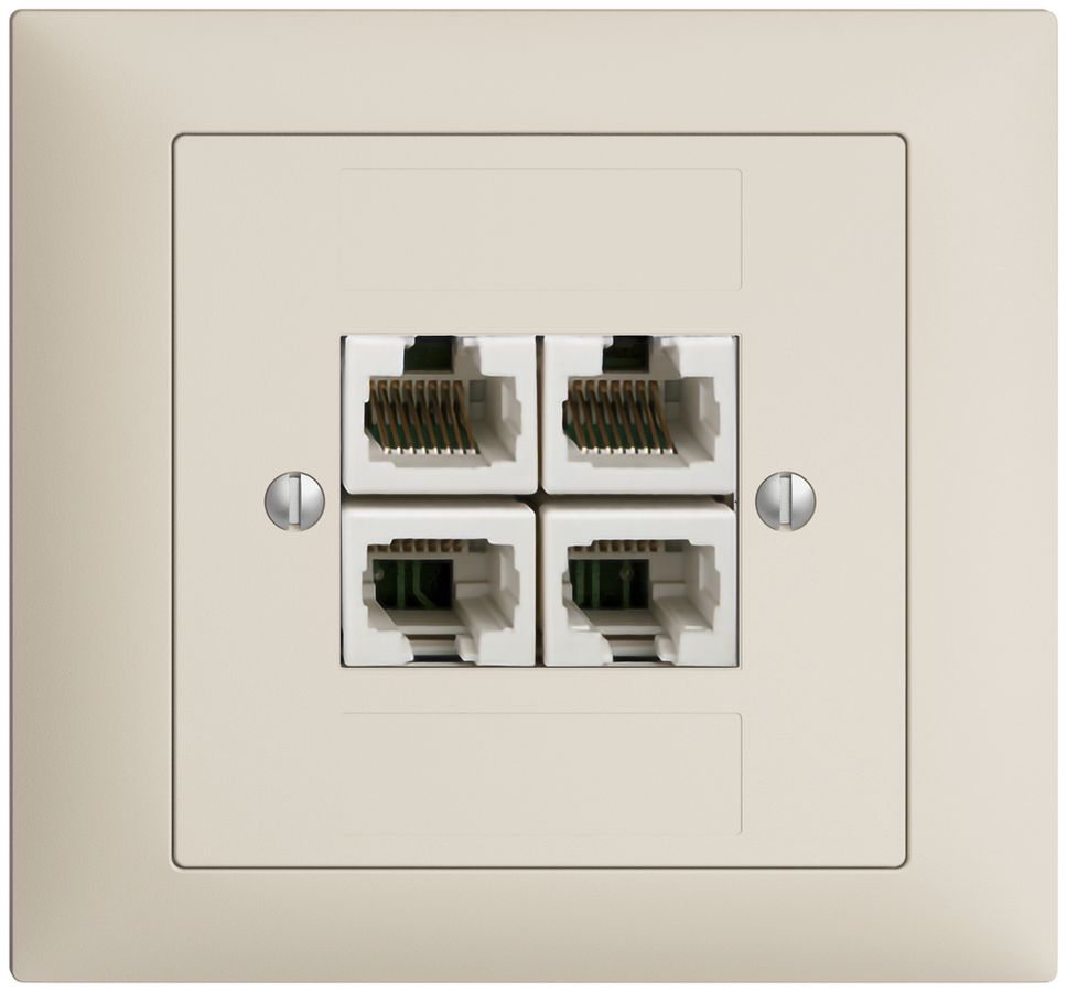 EB-Dose 4×RJ45/u 4P getr. EDIZIOdue crema, ITplus