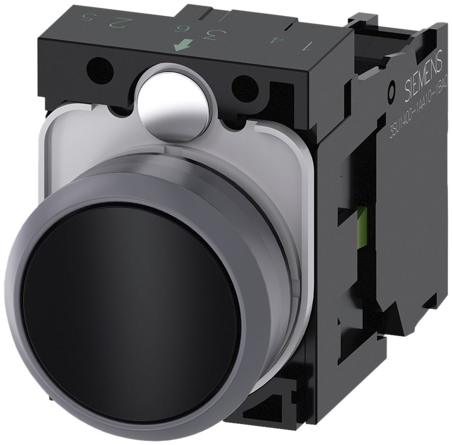 Drucktaster Siemens SIRIUS ACT Halter 1S schwarz Metallfrontring