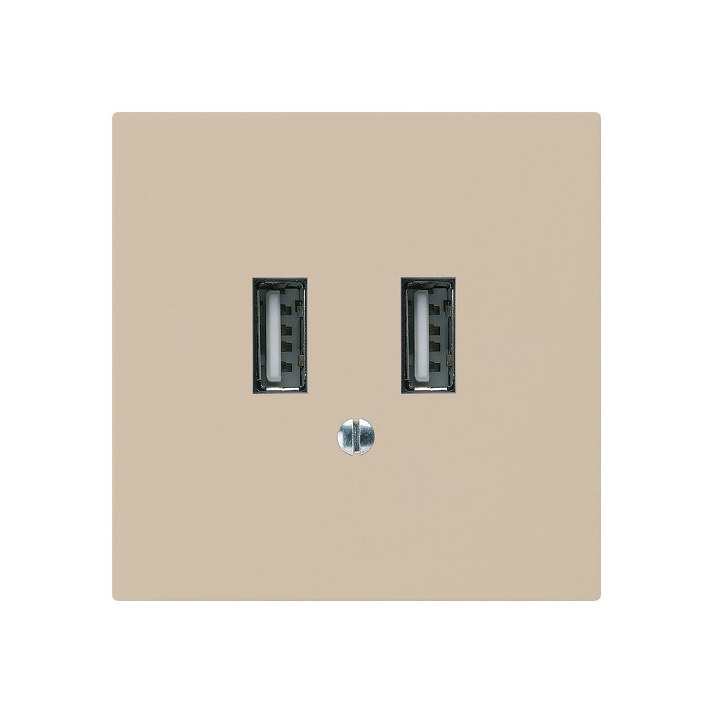 UP-USB-Ladesteckdose Hager kallysto A 240V 2400mA beige