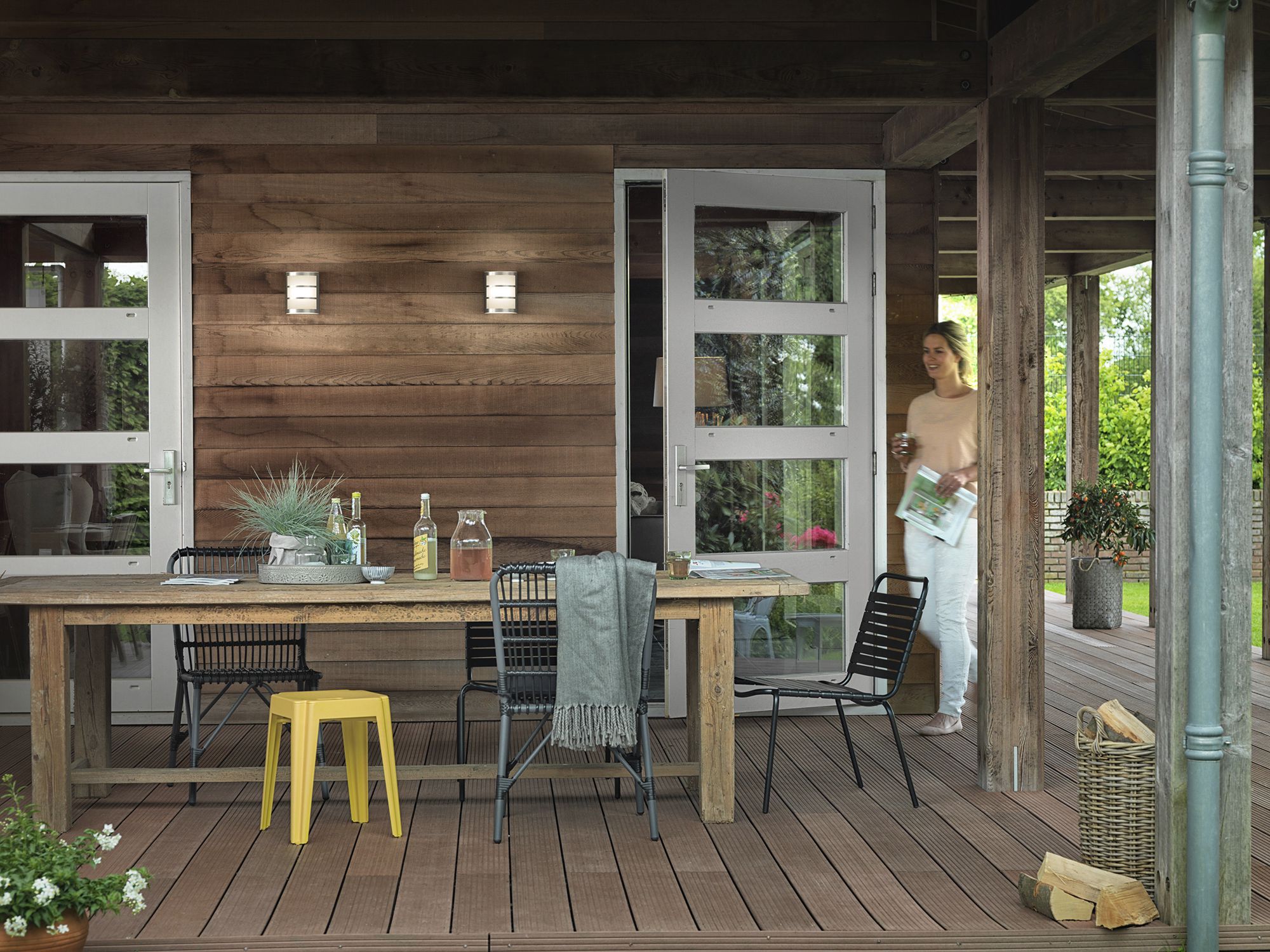 LED-Wandleuchte Python 6W 2700K 600lm IP44 Edelstahl