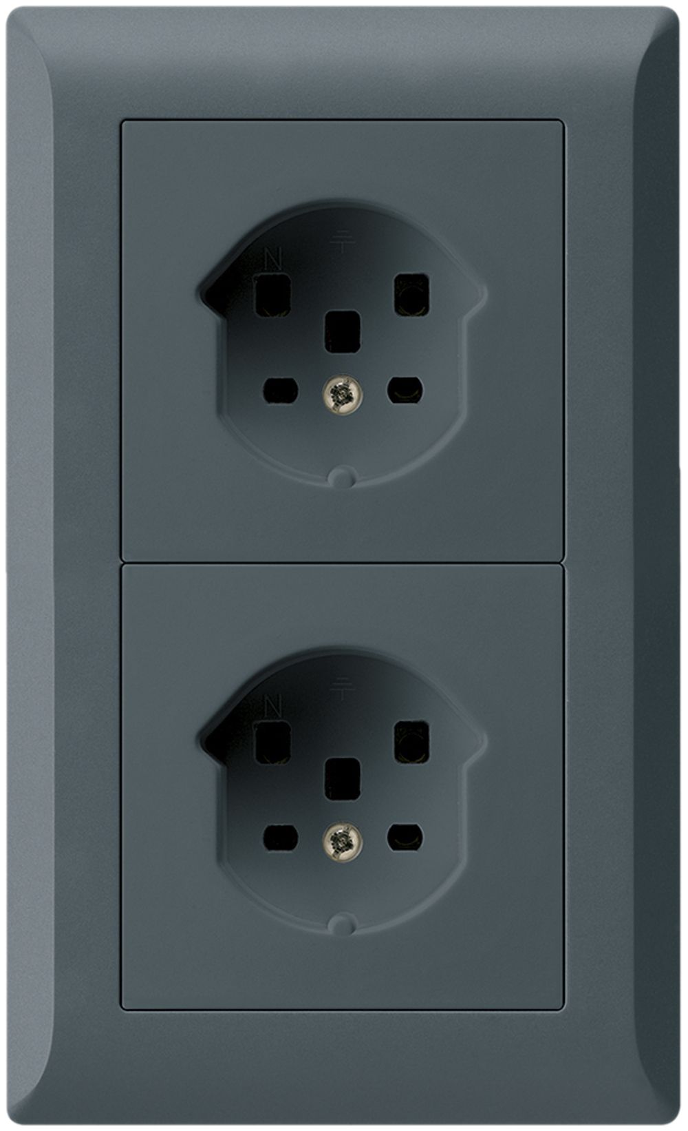 Combi ENC 2×1 HA kallysto.line 2×type 25 avec bornes enfichables anthracite