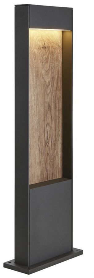 LED-Pollerleuchte SLV FLATT POLE 65 9.7W 3000/4000K 400lm IP65 anthrazit/Holz