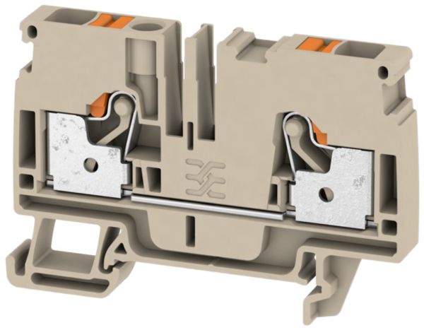 Borne de passage Weidmüller A2C PUSH IN 6mm² TS35 beige