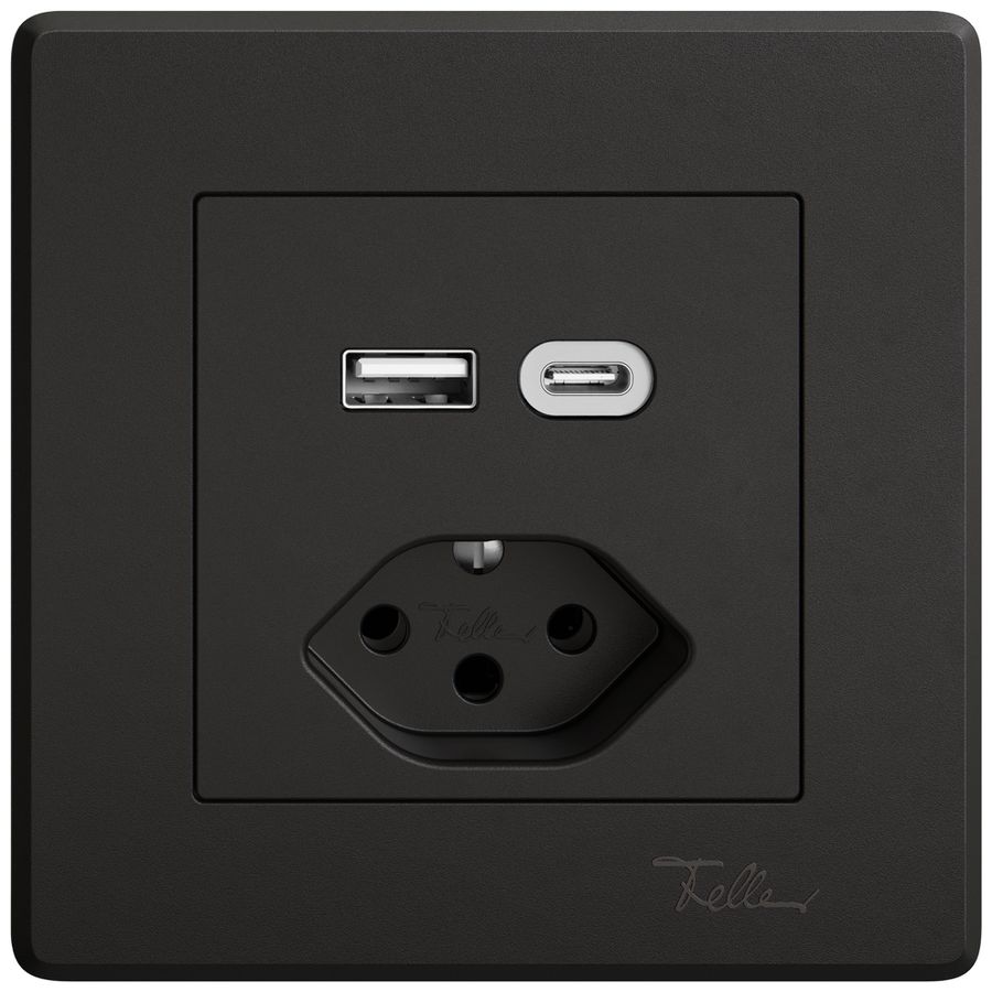 Presa di ricarica USB INC EDIZIO.liv SNAPFIX® USB A+C/T13 3A 230VAC ne