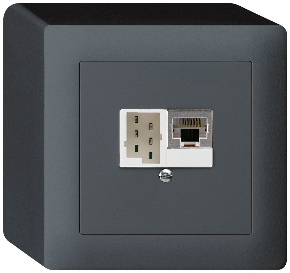 AP-Dose kallysto 1×RJ45s+1×TT83 anthrazit