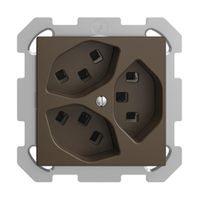 UP-Steckdose 3×T23 16A EDIZIOdue coffee, mit Steckklemmen