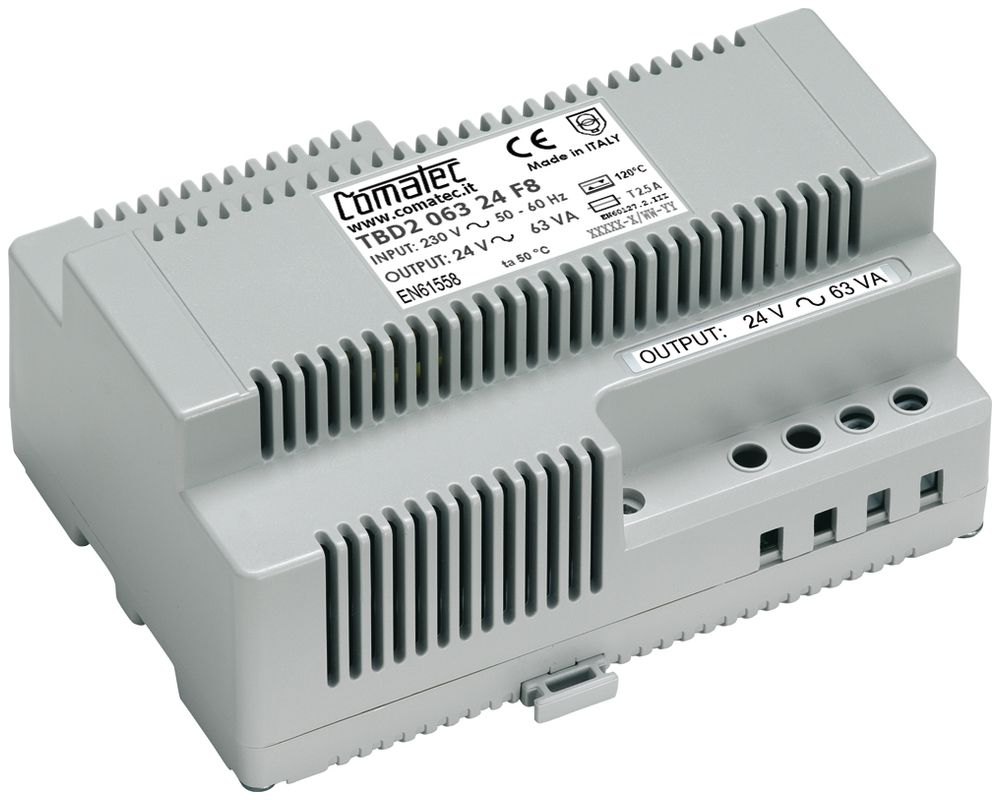 Trasformatore di isolamento AMD Comatec TBD2, IN: 230VAC, OUT: 24VAC/63VA, 8UM