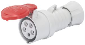 Kupplung CEE GEWISS 32A IP44/54 4P 6h 415V Schraubklemmen Ø71×176mm rot