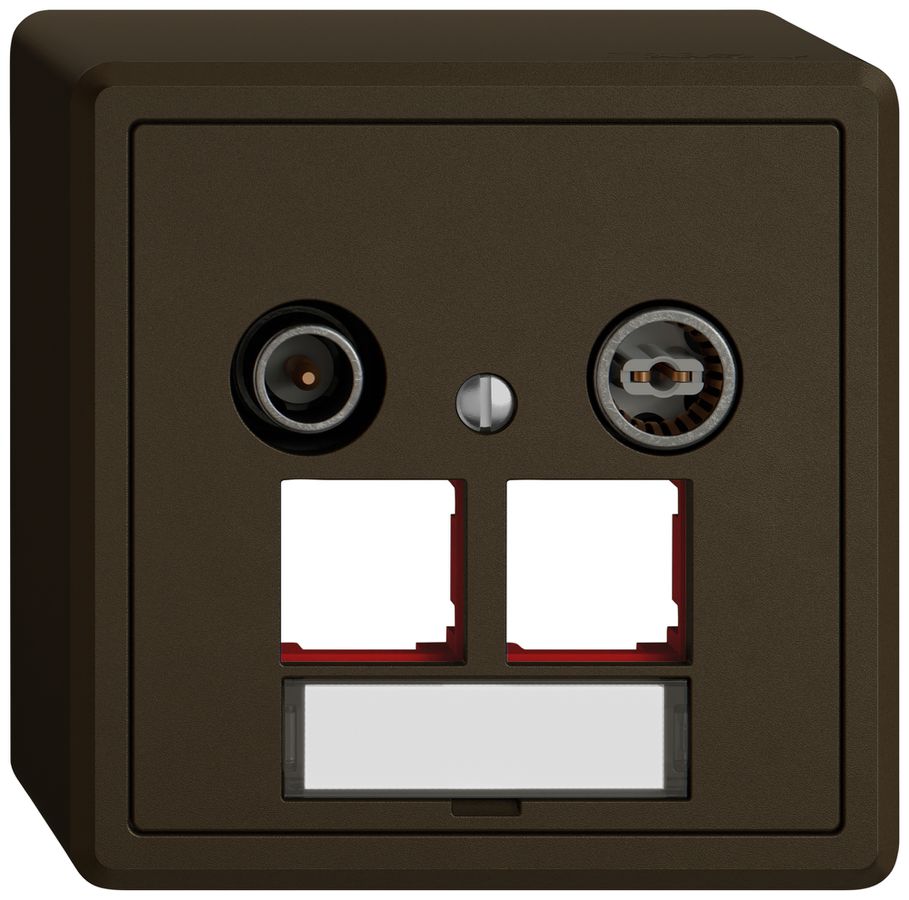 Prise multimédia AP TV-R EDIZIO.liv SNAPFIX® EASYNET p.2×RJ45 S-One 15dB br