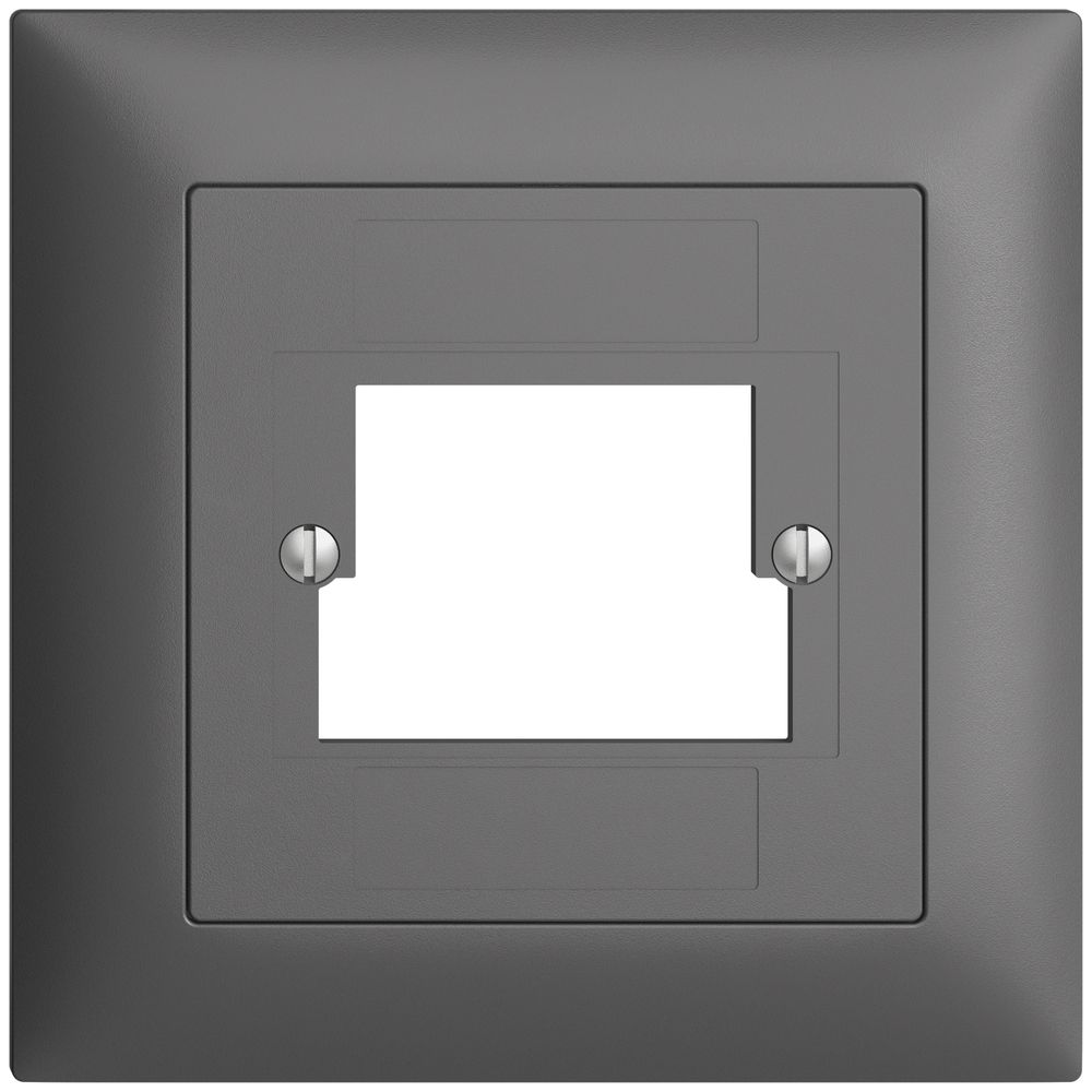 Frontset EDIZIOdue dunkelgrau 88×88mm 2×TT 2×RJ45