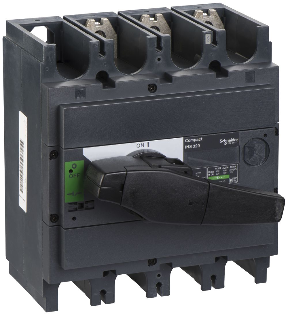 Interupteur de charge Schneider Electric INS 3L 320A avec poignée rotative noir