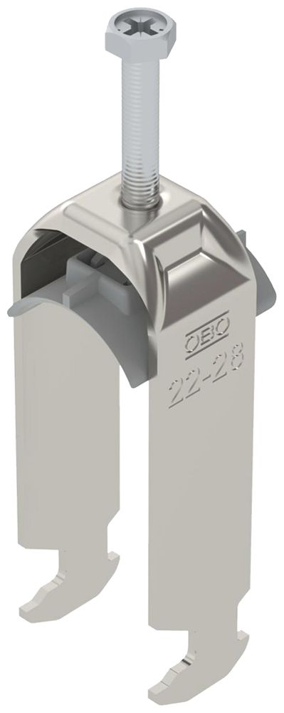 Fixation rapide BET 2056 pied à H matière synthétique 22…28mm 2×câble A2 1.4301