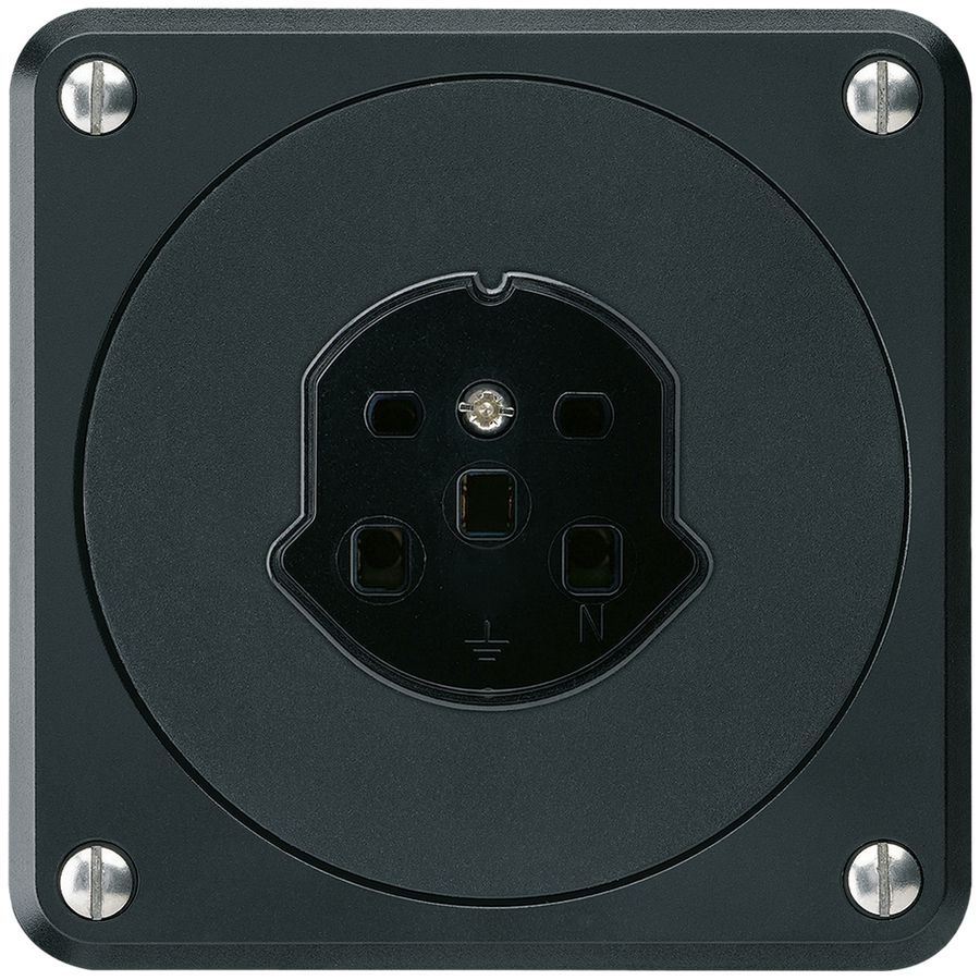 UP-Steckdose HA robusto Typ 25 mit Steckklemmen schwarz