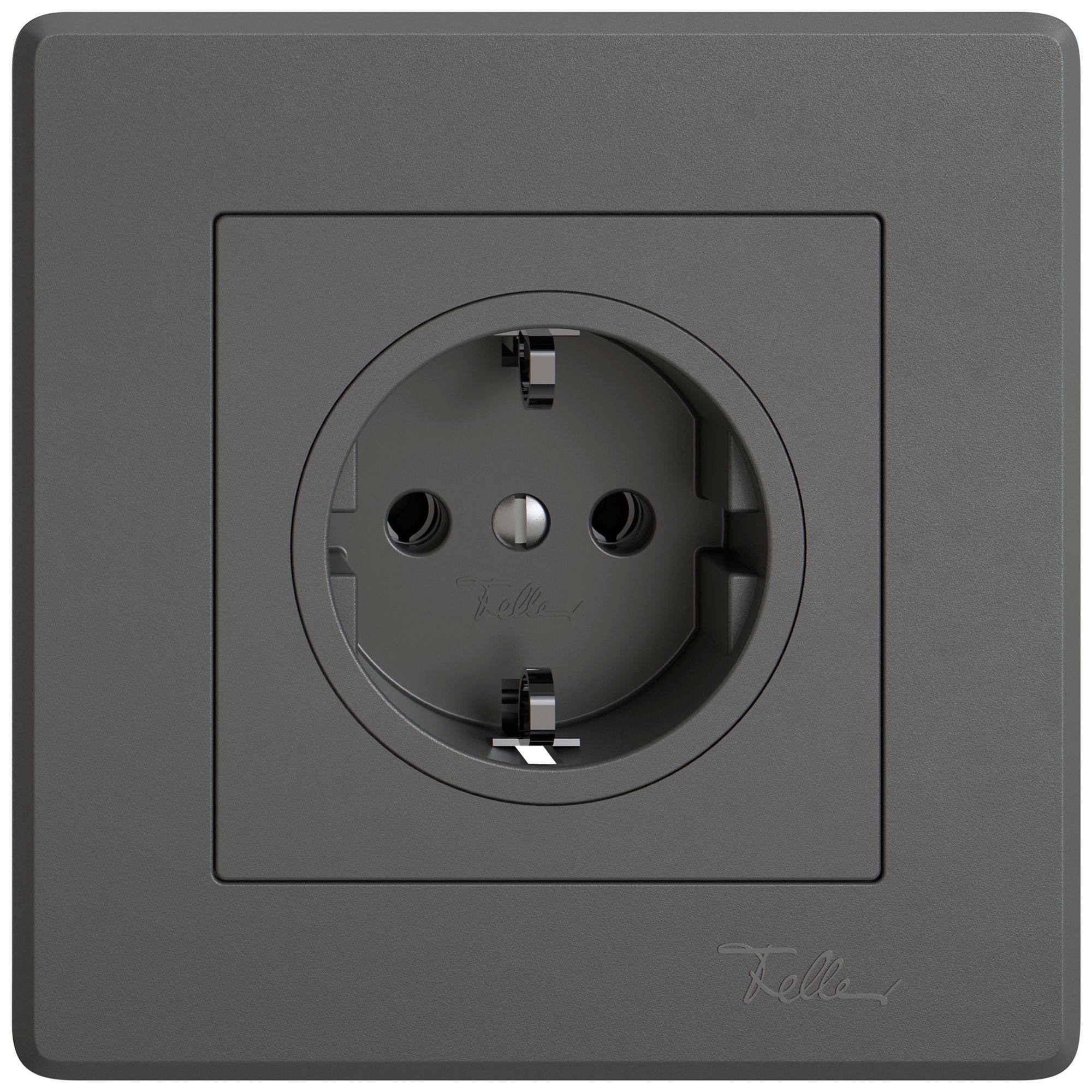 UP-Steckdose EDIZIO.liv SNAPFIX® SCHUKO 16A 230V 88×88mm dunkelgrau