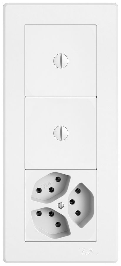 UP-Kombination EDIZIO.liv SNAPFIX® 1×3 96×216mm 2×blind+3×T13 weiss