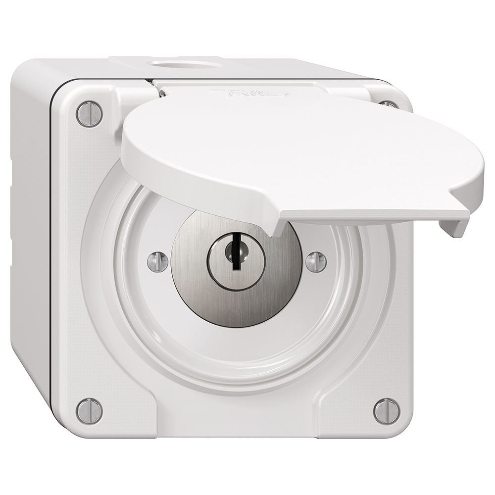 Contact pivotant NAP NEVO, avec serrure&2 clés, KS, 0 <- 1, blanc