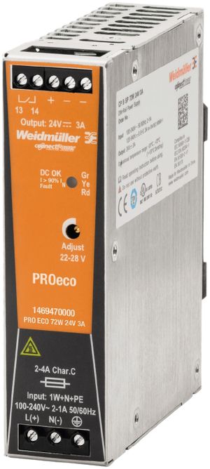 Schaltnetzgerät Weidmüller Connect Power PRO ECO 72W 24V 3A