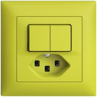 Combinaison ENC 2×A-R/1L+T23 lemon 16A EDIZIOdue