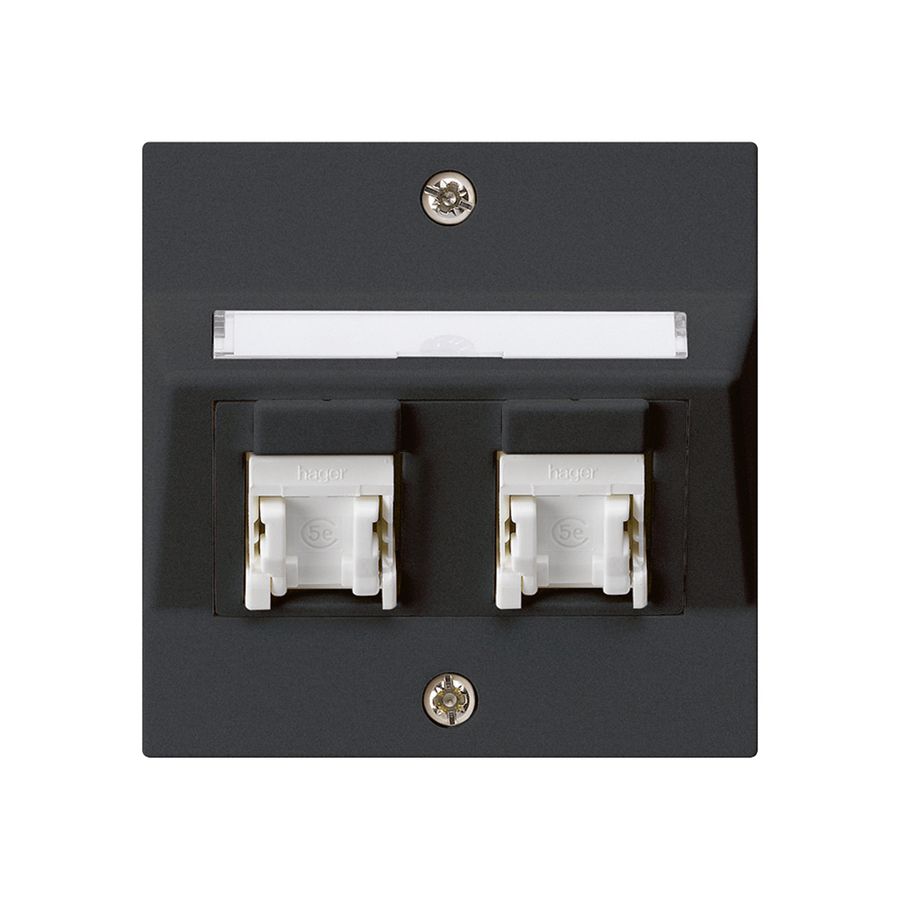 Kit di montaggio INC kallysto A cat.5e 2RJ45/u nero