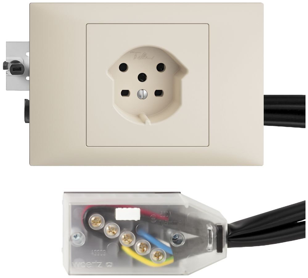 Prise INC EDIZIOdue T15 crema 45…69mm pour câble plat Technofil