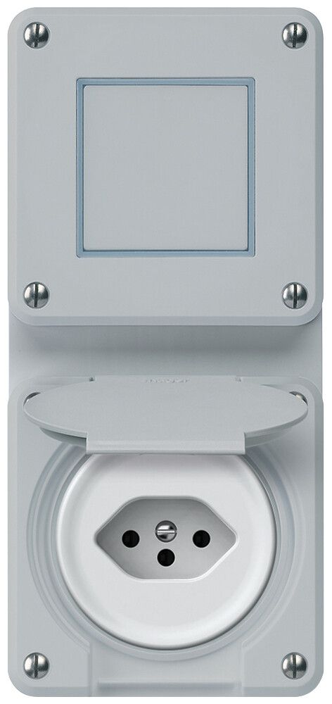 UP-Kombination robusto Wechselschalter Steckdose 1×T13 86×146mm grau