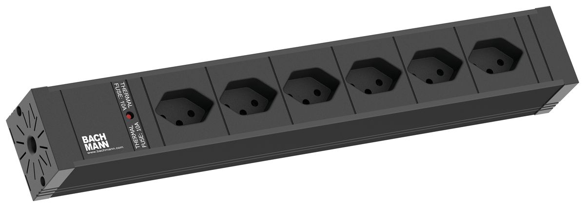 Presa multipla BACHMANN 6×T13 2m nero