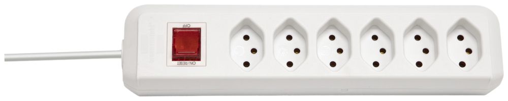 Prise multiple cleverLINE interrupteur 6×T13 H05VV-F 3×1mm² 2m blanc