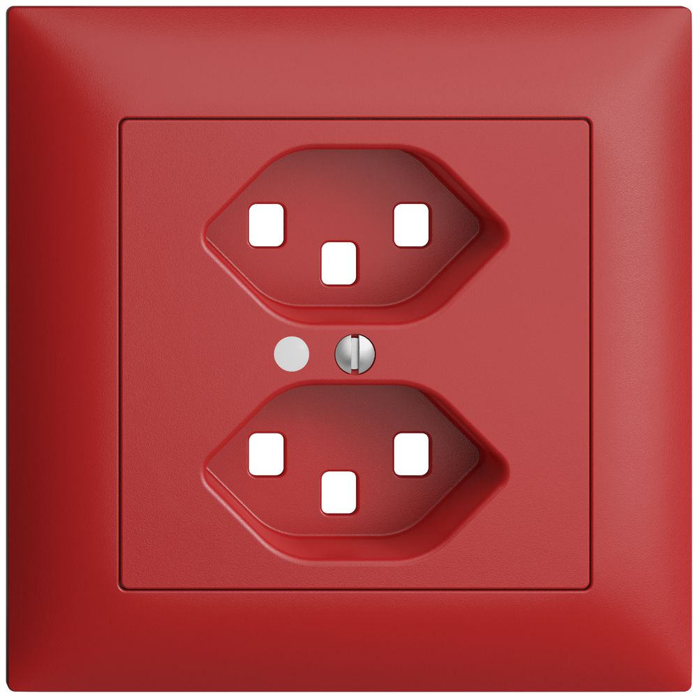 UP-Frontset EDIZIOdue berry 88×88mm 2×T23 mit Linse