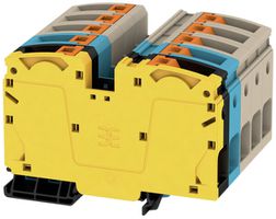 Morsetto passante Weidmüller A2C PUSH IN 10×35mm² TS35 beige/blu/ne-gi