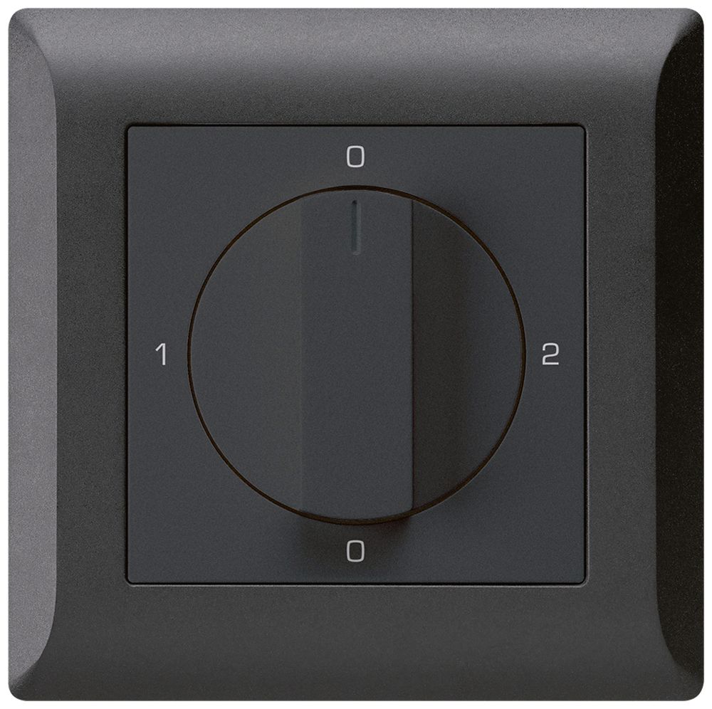UP-Drehschalter kallysto.line 2/1L schwarz mit Drehgriff