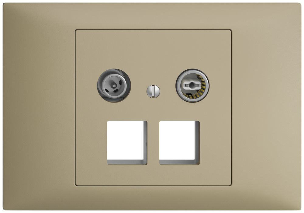 Prise multimédia 11dB INC Edue BKE, prise terminale/passage, 2×RJ45 Keystone sa