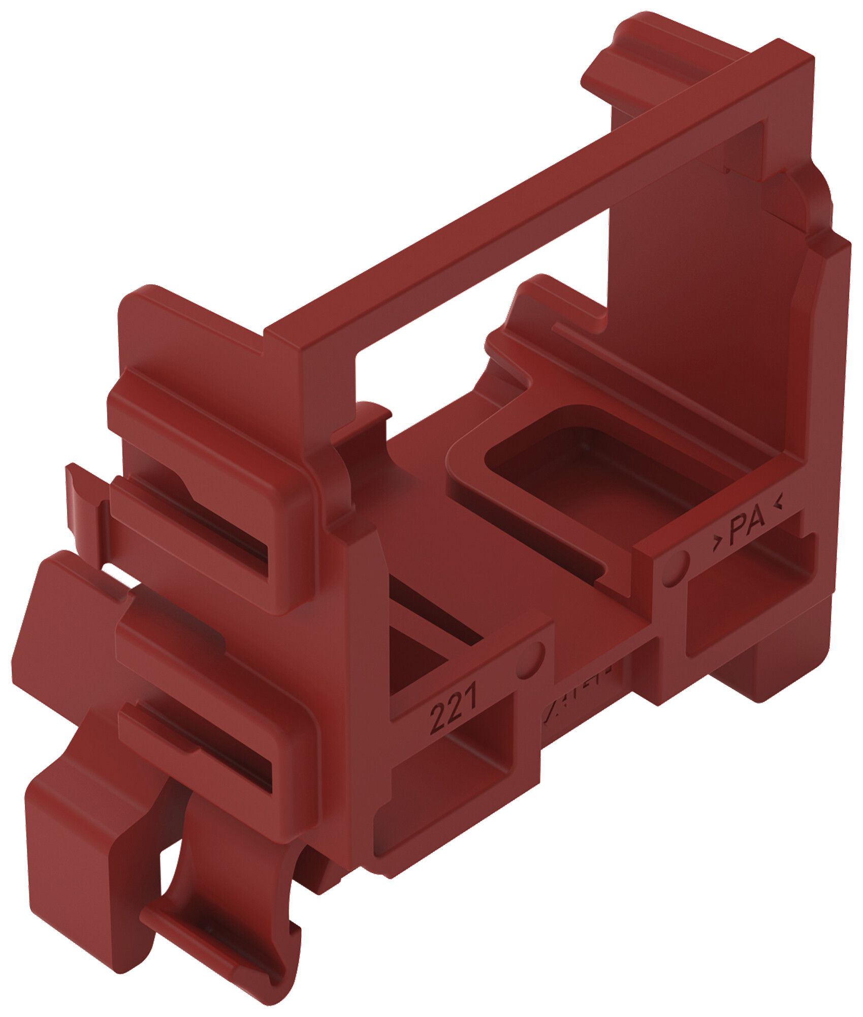 Befestigungsadapter WAGO 221 ohne Zugentlastung 10L×4mm² TH35 rot