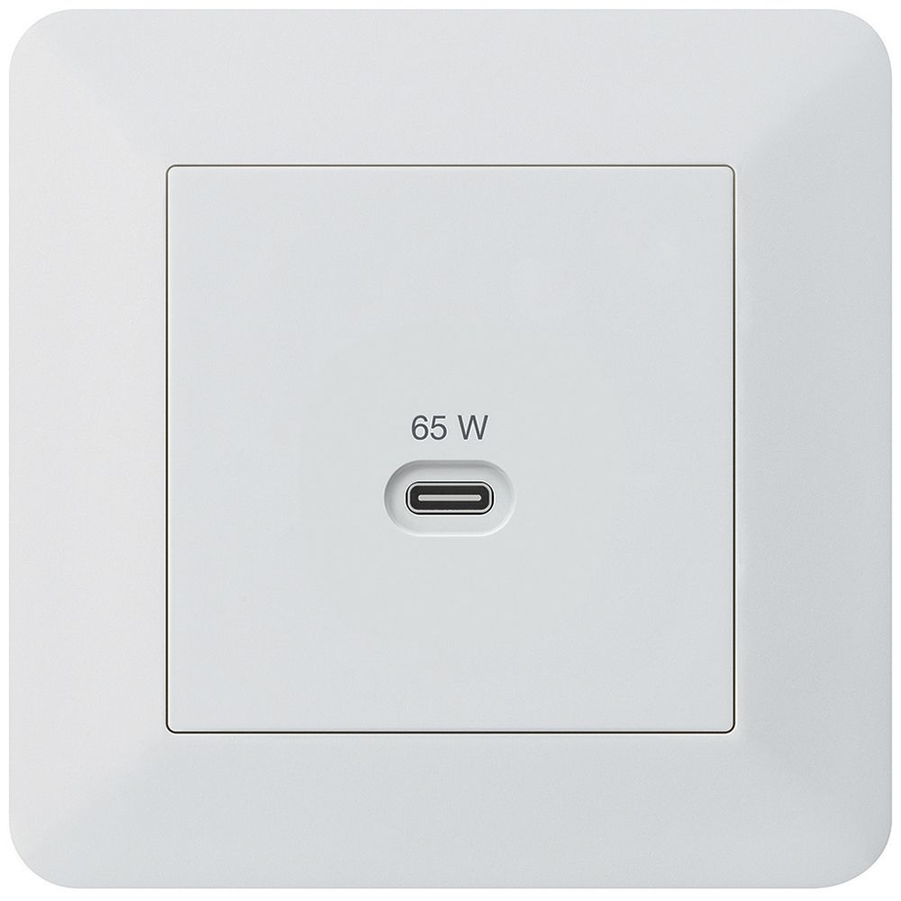 UP-USB-Ladesteckdose Hager kallysto.trend Typ C 65W 3250mA weiss