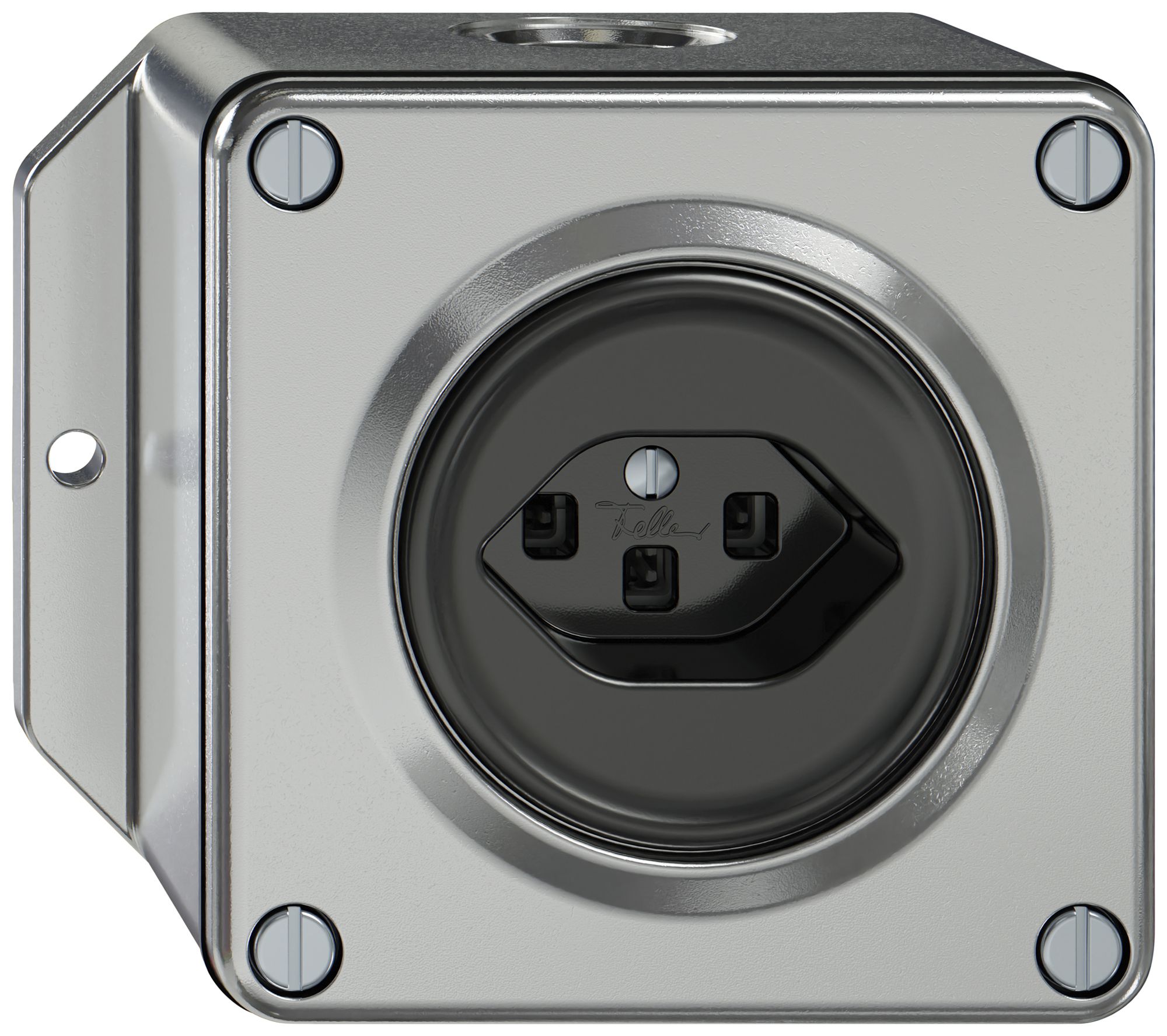 AP-Steckdose ELEMENT SNAPFIX® 1×Typ 23 16A 250V IP20 alu