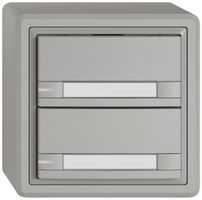 Poussoir KNX RGB AP EDIZIO.liv SNAPFIX® capteur temp.RGB-LED étiqu.2×com.2T grc