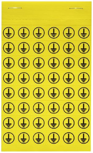 Etikette Weidmüller selbstklebend 14×14mm Symbol: Erde Gewebe gelb