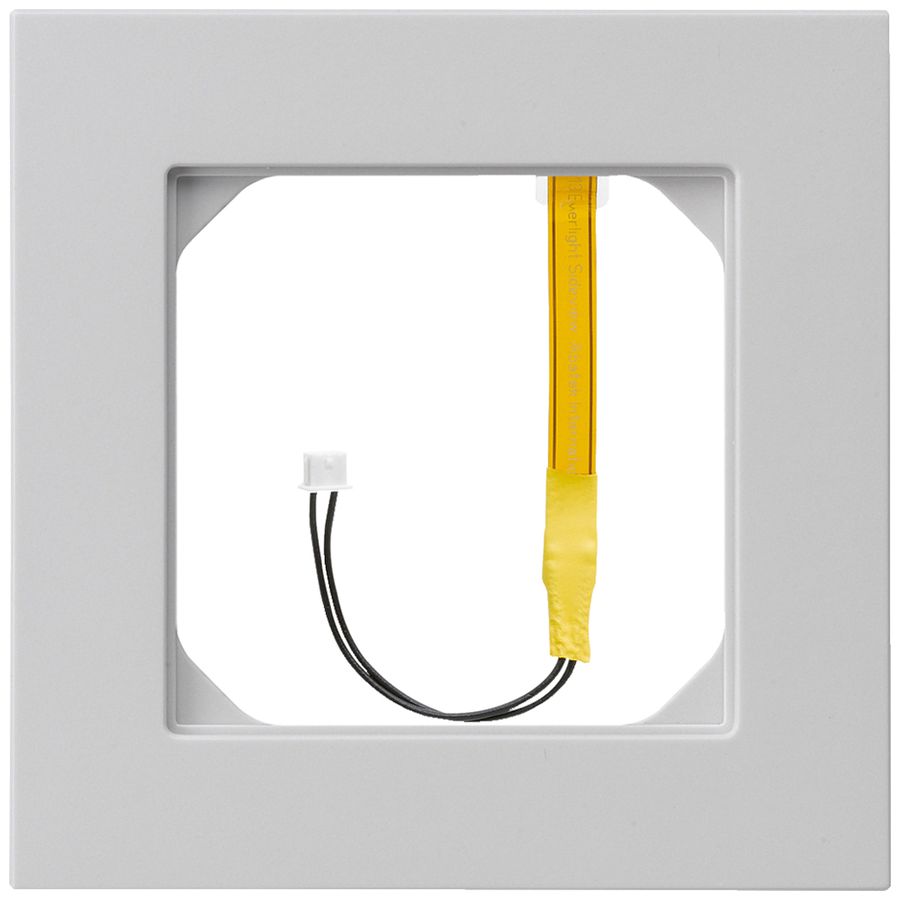 Abdeckrahmen kallysto.pro 1×1 hellgrau für Eckbeleuchtung gelb