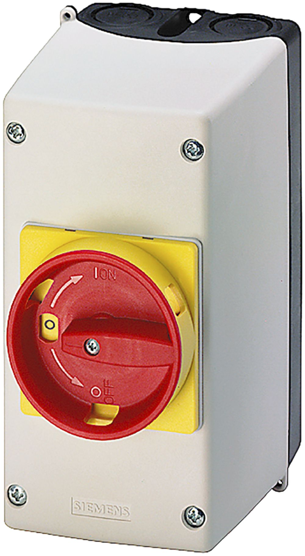 Aufbaugehäuse Siemens 3RV1 BG S0 breit mit Not-Aus-Drehantrieb 72mm