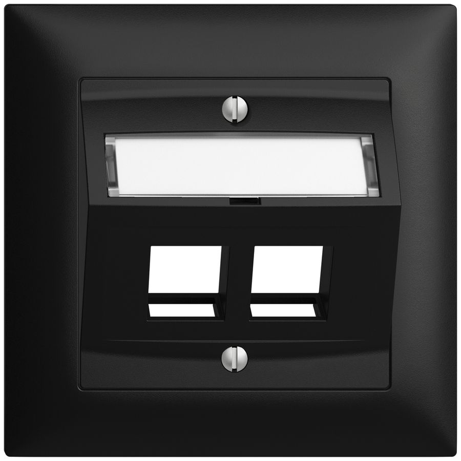 UP-Montageset EDIZIOdue FMI, mit Schrägauslasshaube, für 2×Keystone, schwarz