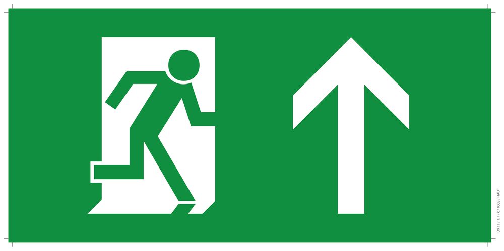 Piktogramm mit Pfeil nach oben 330×160mm für Candelux Serie CFH