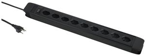 Presa multipla PRINCIPIO 9×tipo 13 orizzontale cavo 2m interruttore nero
