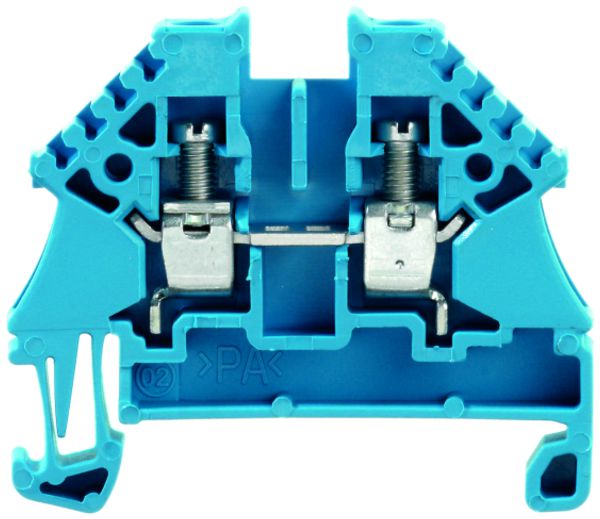 Borne de passage Weidmüller WDU N connexion à vis 4mm² 32A TS35 bleu