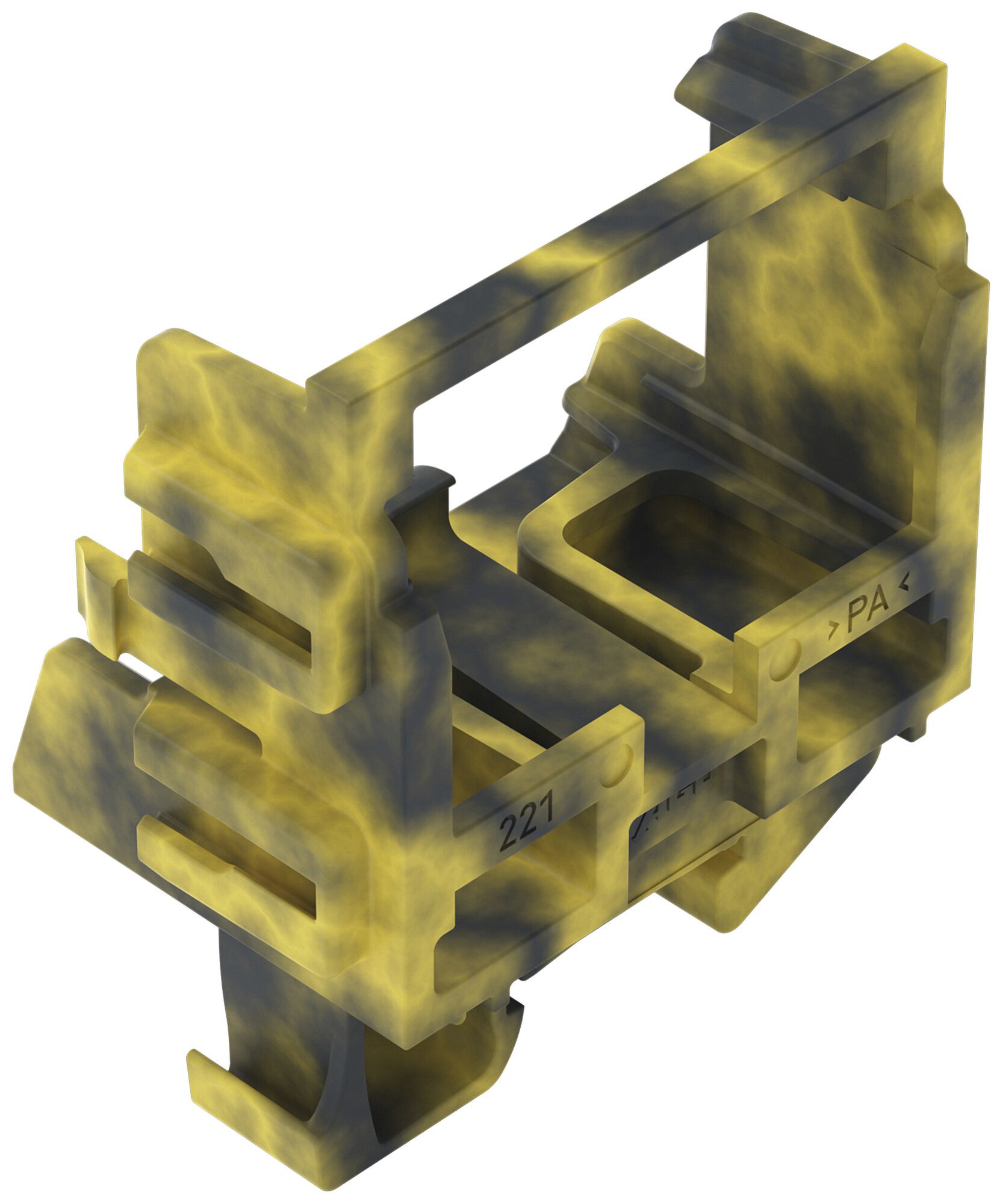 Befestigungsadapter WAGO 221 ohne Zugentlastung 10L×4mm² TH15 grau/gelb