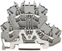 Doppelstockklemme WAGO TOPJOBS 2.5mm² PE/N grau Serie 2002