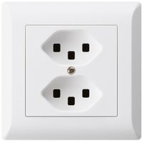 UP-Steckdose kallysto.line 2×T23 weiss mit Steckklemmen