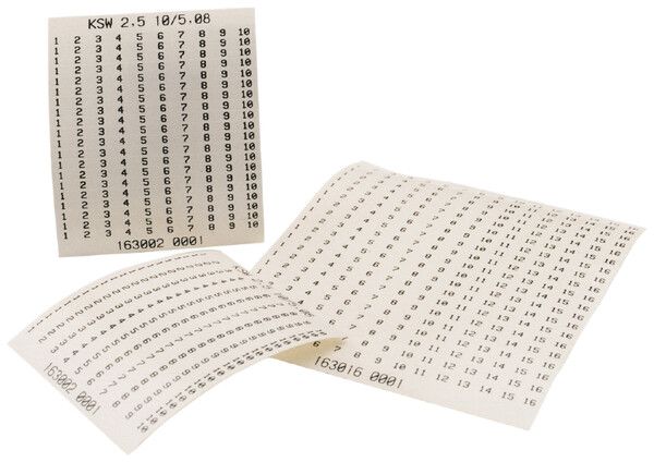 Étiquette p.marqueur de borne WM KSW 4 10/5.08 50.8×4mm 1…10 horizontal blanc