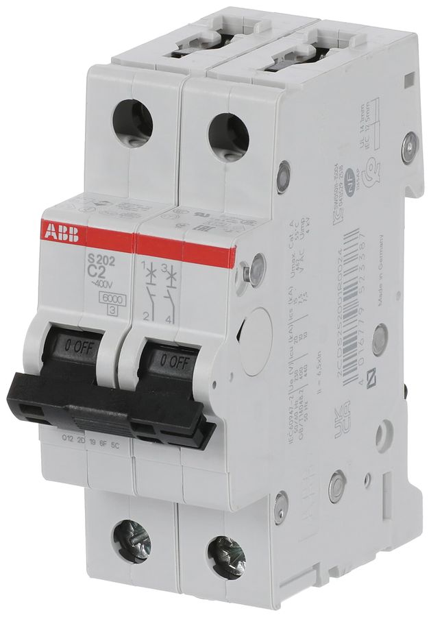 Leitungsschutzschalter ABB S202-C2 2A C 6kA