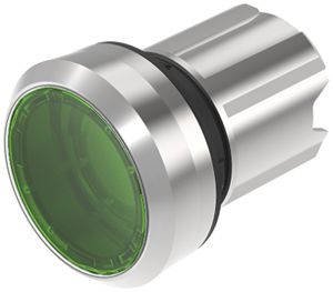 Interruttore INS EAO45, R, verde, illum., anello argento, a filo