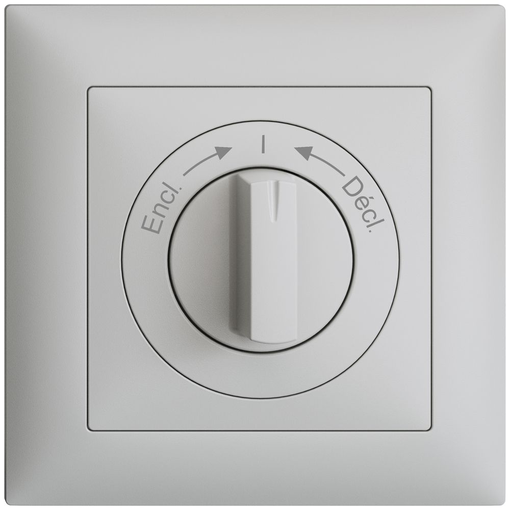 Frontset EDIZIOdue Encl.->I<-Décl. hellgrau 88×88mm für Schwenktaster